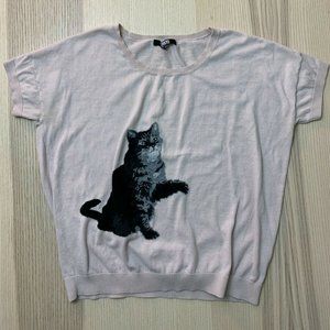 ASOS Womens Size 8 Cotton Cat Sweater T-Shirt